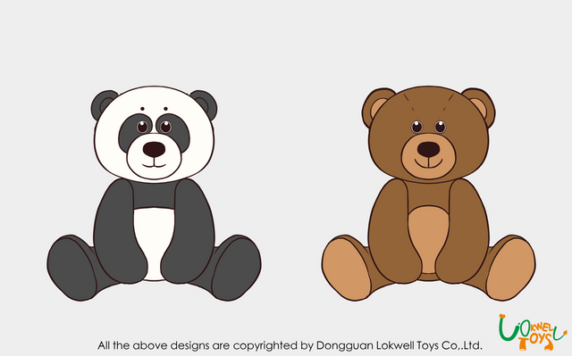 可爱可爱填充/毛绒熊猫/棕色/泰迪熊玩具制造商动物 OEM